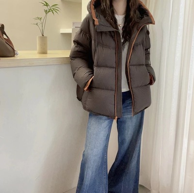 高品质新款连帽宽松内里白鸭绒