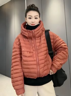 文艺休闲白鸭绒连帽百搭保暖外套