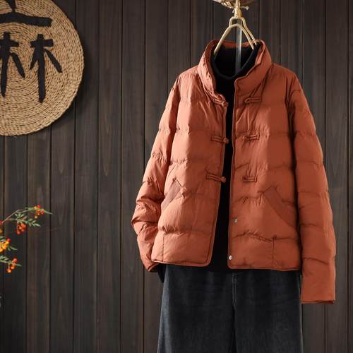 轻薄短款黑色羽绒服女冬季新款