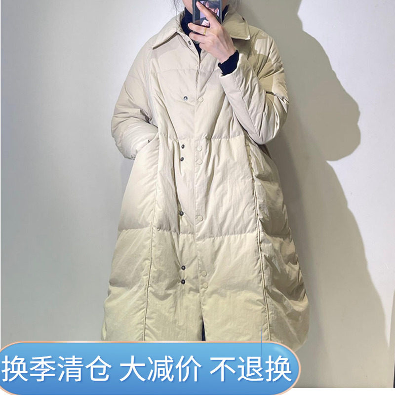 冬季文艺宽松加厚中长款羽绒服