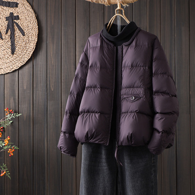 短款蓬松羽绒服加厚纯色