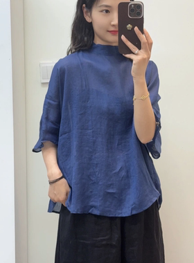 亚麻衬衫休闲夏季显瘦复古宽松
