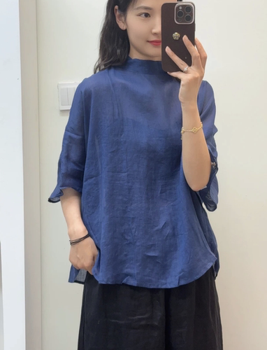 亚麻衬衫休闲夏季显瘦复古宽松