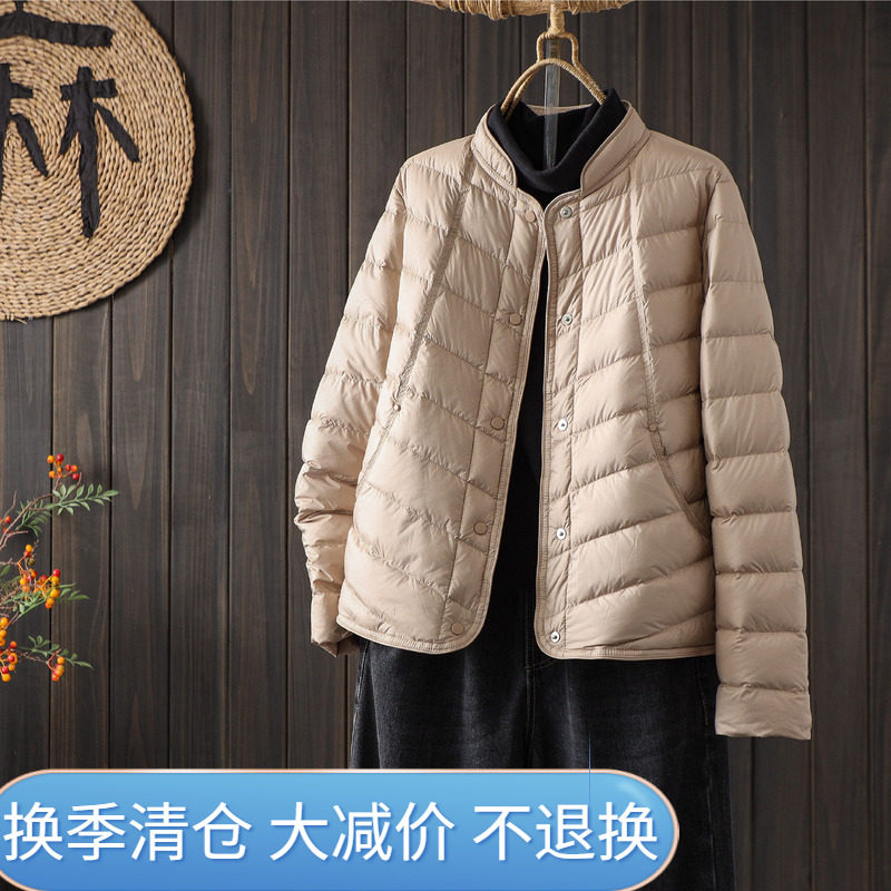 时尚洋气90白鸭绒设计感简约薄款