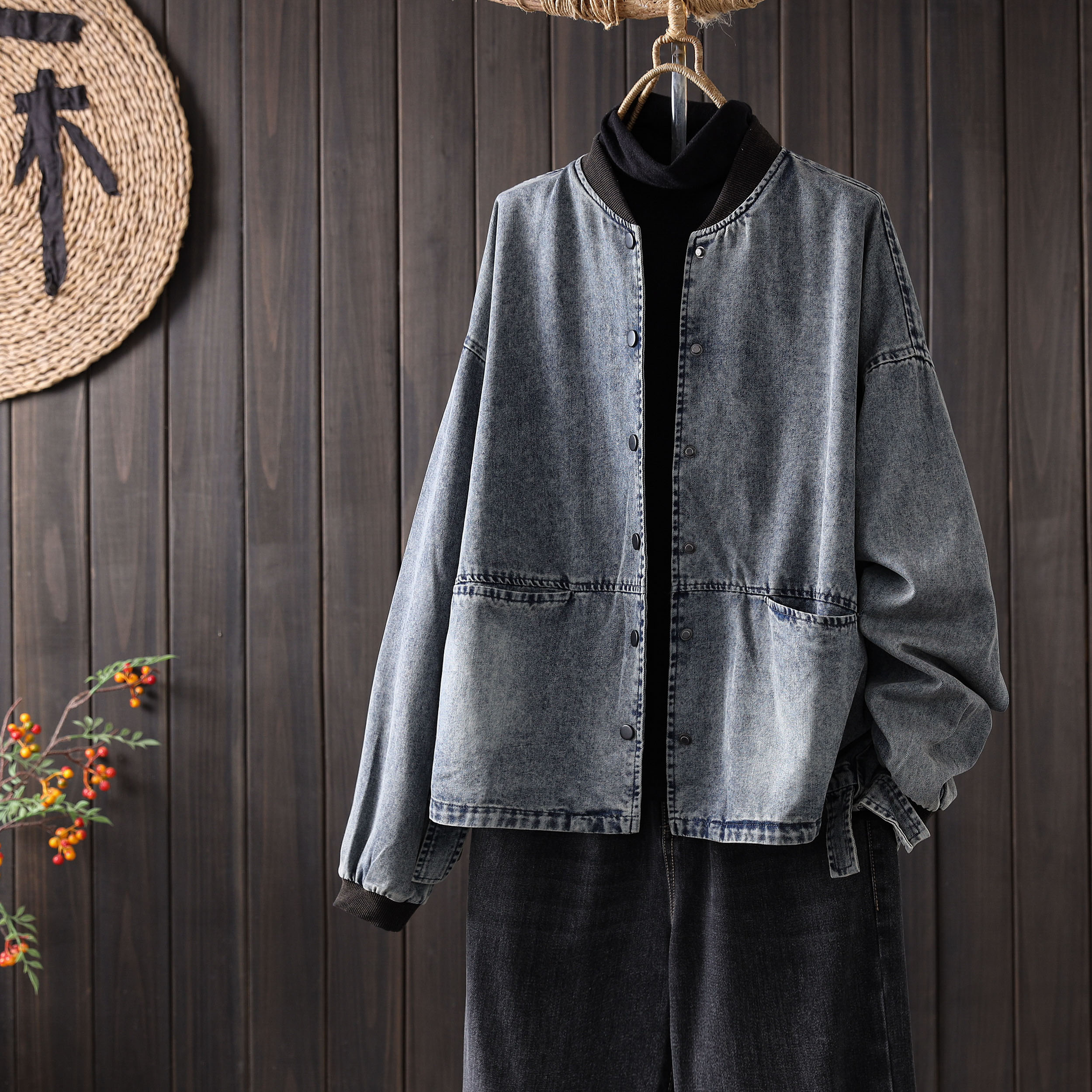 秋季韩版立领工装棒球服女显瘦