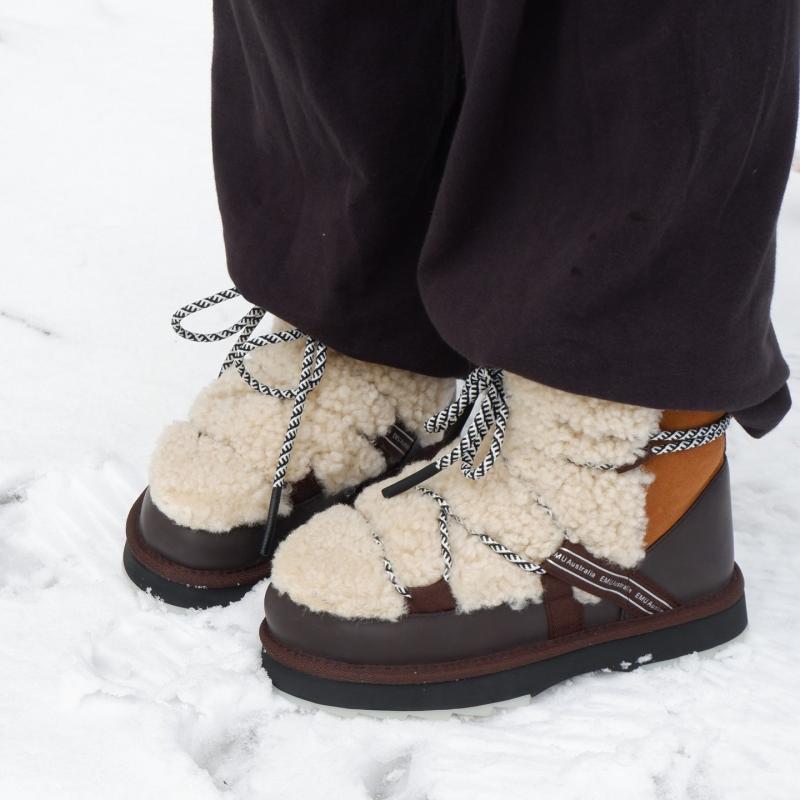 日本代购直邮EMU AUSTRALIA Blurred Teddy厚底澳洲毛皮雪地靴女