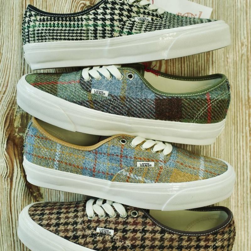 日本代购Vans PREMIUM AUTHENTIC 44粗花呢Harris Tweed休闲鞋