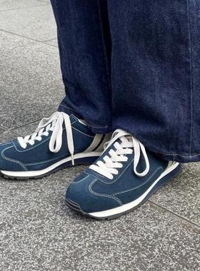 日本代购直邮日本制Patrick BOSTONSUN手工翻毛皮情侣运动鞋休闲