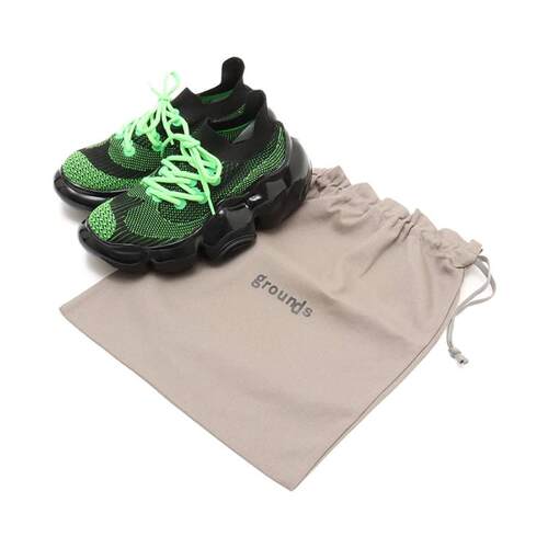 日本代购直邮Grounds MOOPIE 黑绿复古厚底情侣运动鞋舒适百搭