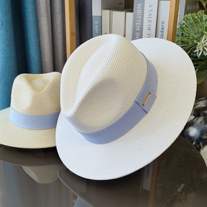 益璟印记春夏巴拿马帽子新款草帽英伦遮阳防晒平沿男女通用遮阳帽