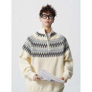 骄阳似我宋威龙林屿森赵今麦聂曦光同款 毛衣提花加厚半高领针织衫