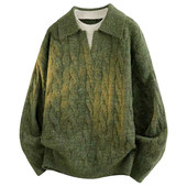 骄阳似我宋威龙林屿森赵今麦聂曦光同款 假两件麻花毛衣翻领针织衫