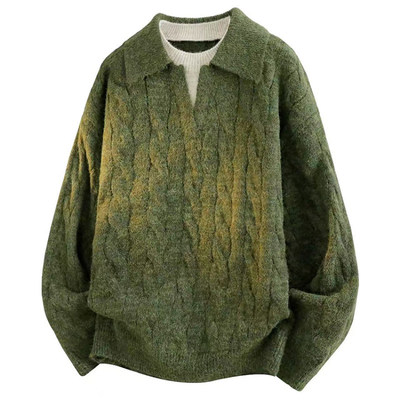 骄阳似我宋威龙林屿森赵今麦聂曦光同款假两件麻花毛衣翻领针织衫