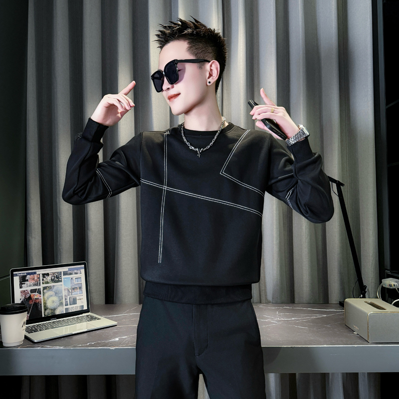 小码男装春秋季圆领卫衣男矮个子