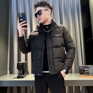 冬季潮牌小码羽绒服男矮个子S号XS码修身立领痞帅短款保暖外套155