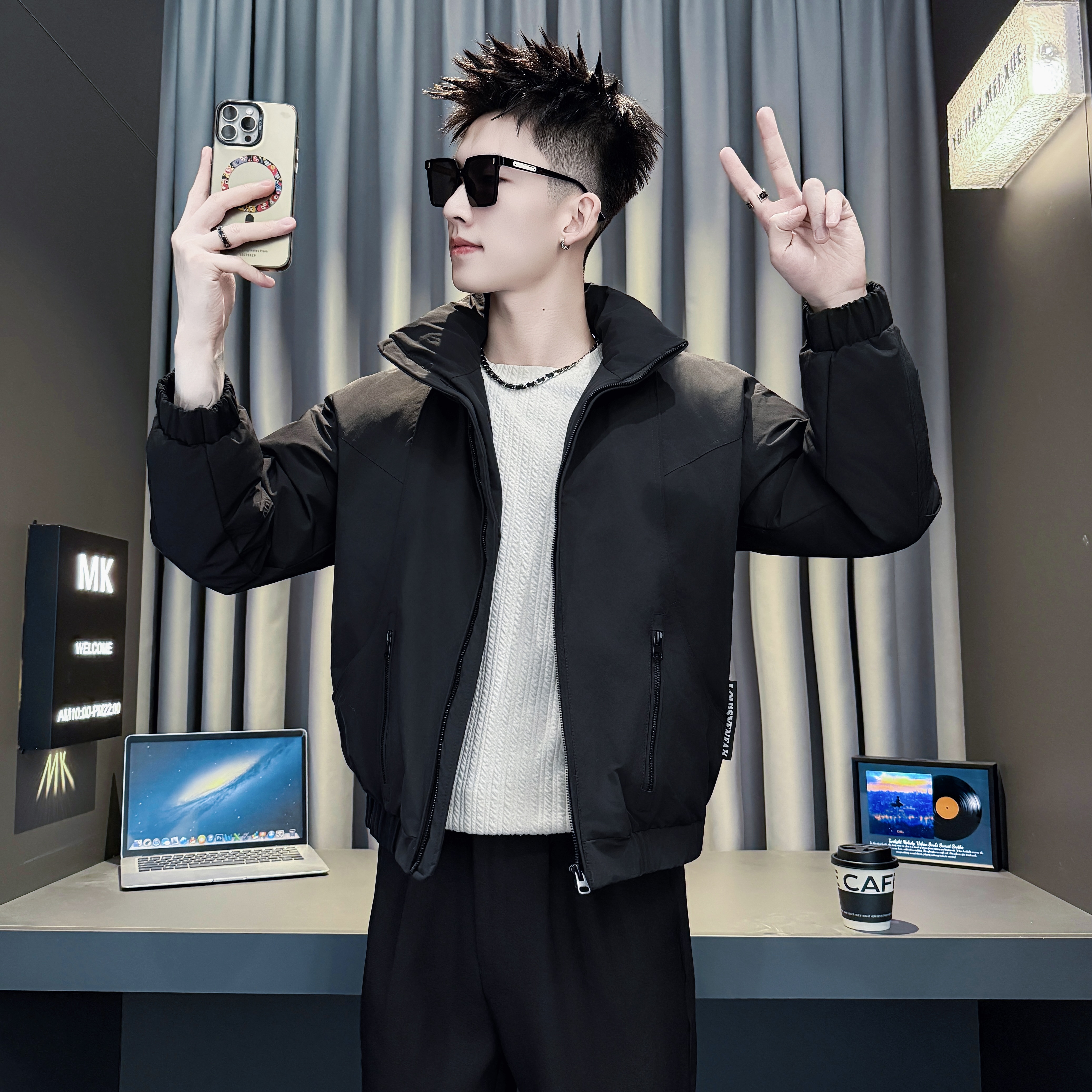 加小码男士立领XS码工装棉服