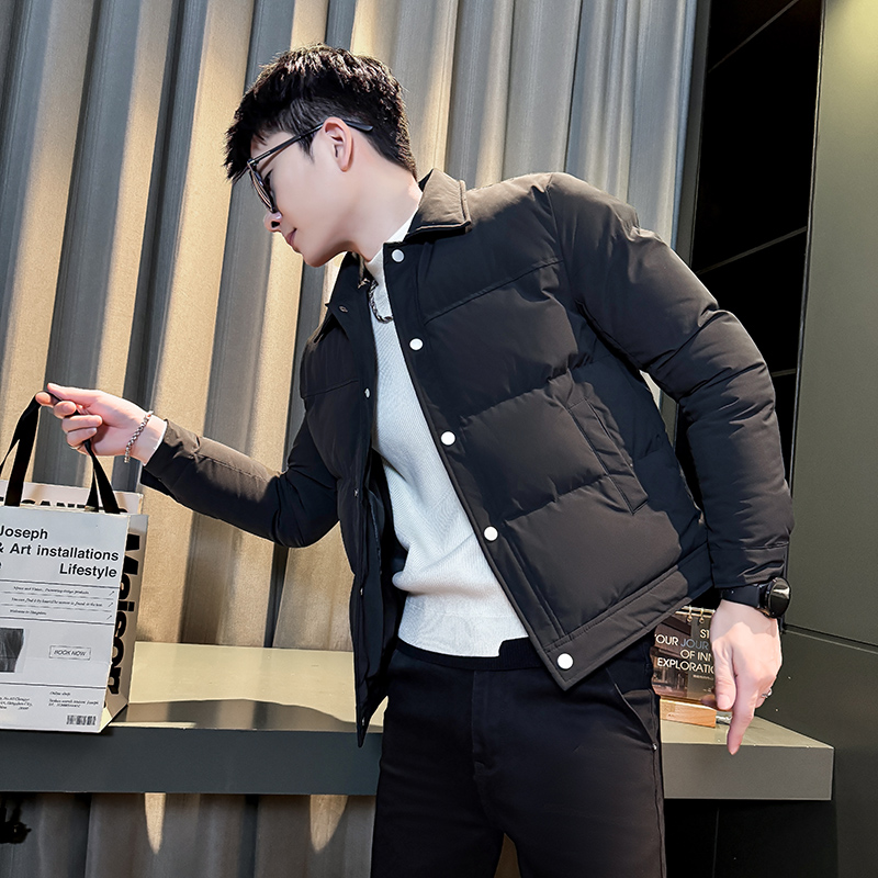 冬季小码修身棉衣男矮个子S号XS码翻领短款棉袄子加厚保暖棉服155