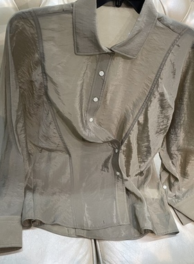 防晒系列之大热- 复古色蝙蝠袖宽松长袖衬衣 规则设计小心机穿法