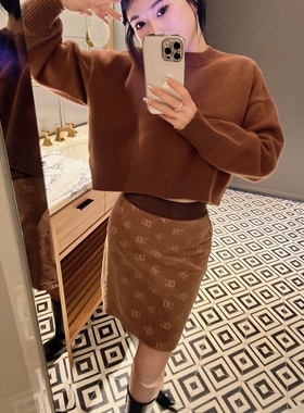 现货特惠 | 100%羊毛针织衫女圆领廓形套头毛衣宽松短款百搭上衣