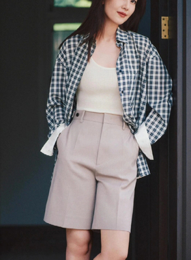 ED绵羊毛格子长袖早秋衬衣|前窄后廓穿衣有型 定位门筒 撞色袖口