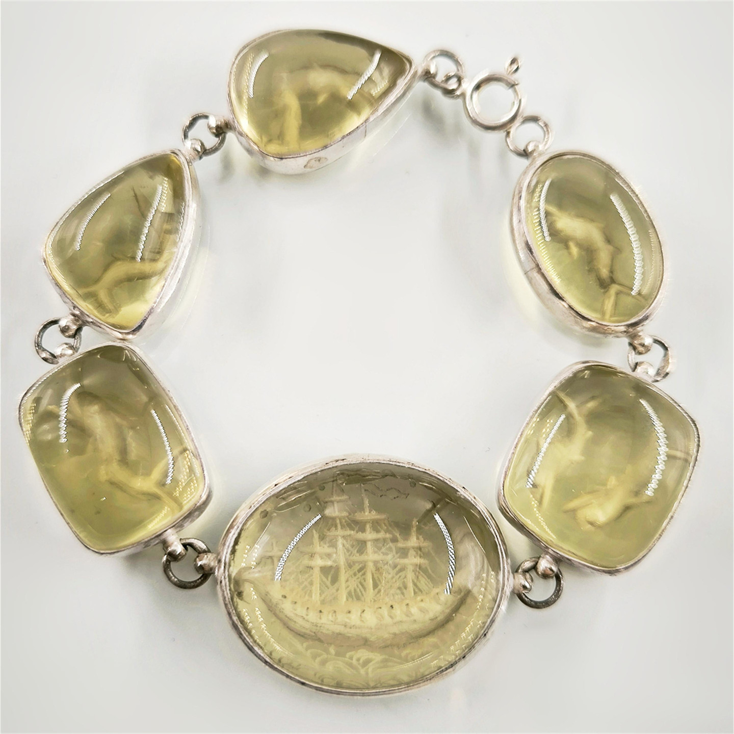 SELIM土耳其复古老矿天然柠檬石纯银手链雕刻高级感轻奢小众设计,饰品/流行首饰/时尚饰品新,颈饰,淘宝优惠券,粉丝福利购,淘宝优惠卷