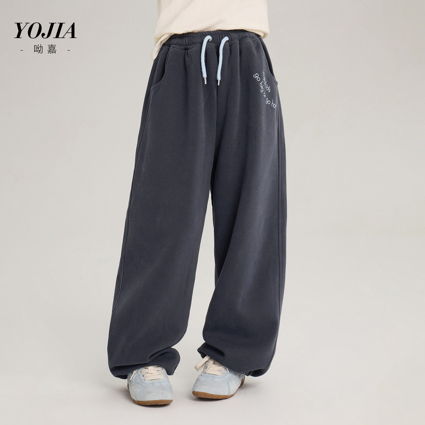 中大女童休闲裤子春26新款洋气宽松小女孩韩版直筒裤运动110~170