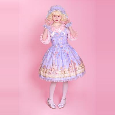 纯棉印花烫金lolita定位印花