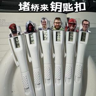三角洲行动时钟笔乌鲁鲁堵桥考试静音挂钟学生书写直液替换按动笔