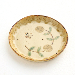 日本陶艺作家滝沢三奈子手作蝴蝶圆盘长方盘子米饭碗陶瓷小碟子