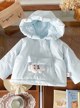 儿童2025新款女童棉服连帽外套