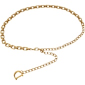 韩版 复古铜金简约字母扣复古扣细腰链百搭欧美小香风裙细腰带 时尚