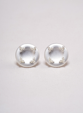 MOIAUSSI 弥夜珍珠耳钉 复古新中式原创小众设计师女S925纯银耳饰