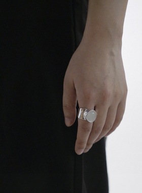 女黄铜小众月光石戒指