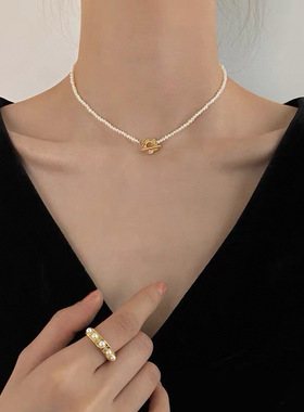 Lovisa法式复古花朵T扣锁骨链