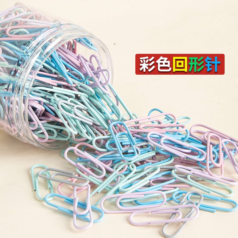 办公文件书签彩色回形针带收纳盒