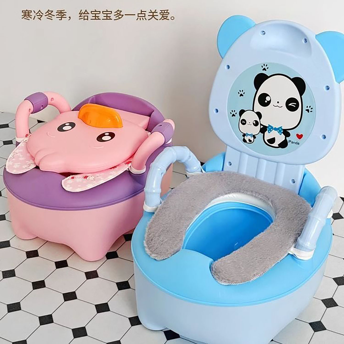儿童加厚毛绒粘贴马桶垫防冷