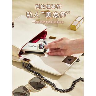 蝴蝶结便携随身迷你折叠气囊刘海专用折叠带镜子一体小梳子 新款