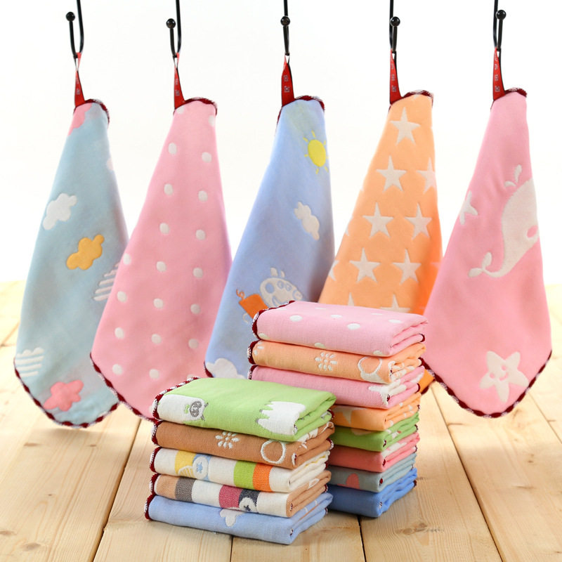 6层纯棉小方巾幼儿园纱布