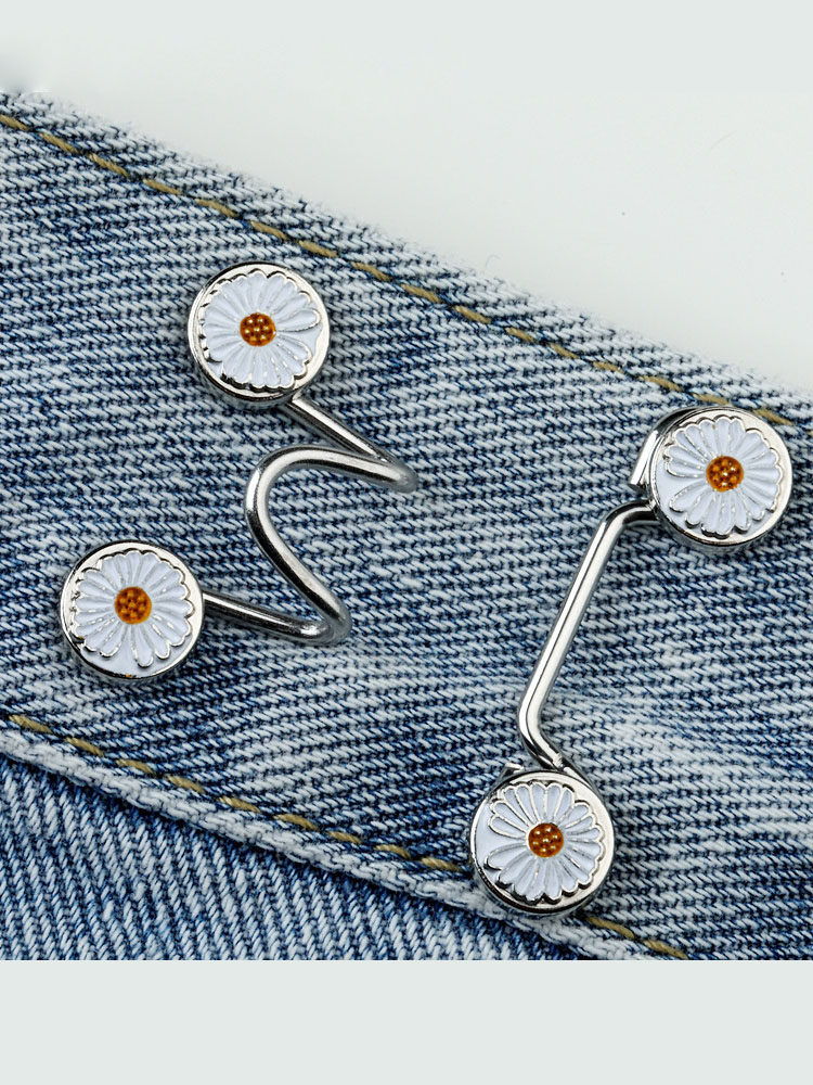 청바지 허리 단추 손톱 솔기 없음 탈부착 가능한 옷 바지 허리 사이즈 보이지 않는 고정 리벳 단추