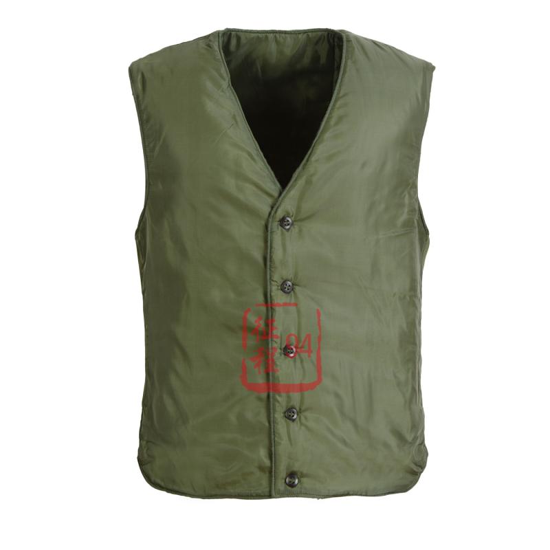 正版库存87款舰艇棉背心男女秋冬防寒保暖老人加棉绿色薄马甲