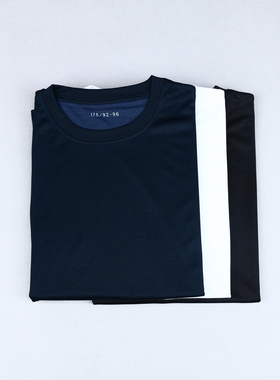 25款短袖体能圆领衫T恤藏青黑色白色夏短袖棉涤速干透气运动男