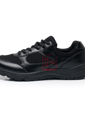 3539厂夏训练鞋防泼水网面新式小黑鞋男士黑色跑步鞋系带户外