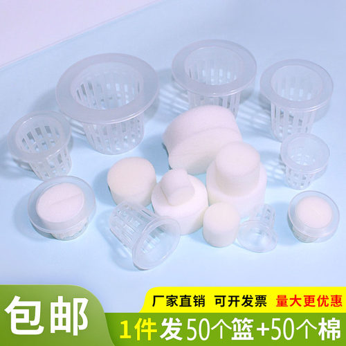阳台水培蔬菜定植篮无土栽培种菜设备塑料加深水耕种植篮杯加海绵 - 封面