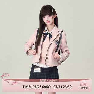 韩式 春季 高级感外套 jk制服江南道校供学院风西装 花铃太太原创正版