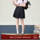 学院风短裙纯色裙子长款 花铃太太新款 校服半裙绀色轮褶裙2026夏季