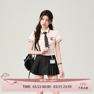 修身 花铃太太2026年短款 新款 女短袖 收腰制服上衣 韩系校服jk衬衫