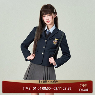 花铃太太jk原创清谭大韩式制服西装女校服学院风秋冬款日系裙套装