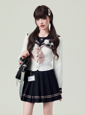 花铃太太制服jk原创日系大正寺樱长袖水手服校供感2026年收腰上衣