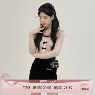 开衫 花铃太太jk镂空针织衫 蝴蝶结毛衣上衣女春季 长袖 内搭 打底衫