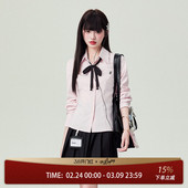 修身 2026年女粉色长袖 百搭衬衣 春季 花铃太太jk制服学院风知丘衬衫